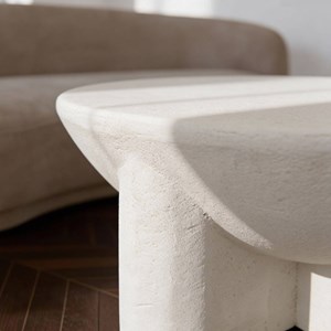 Table ronde bois effet béton