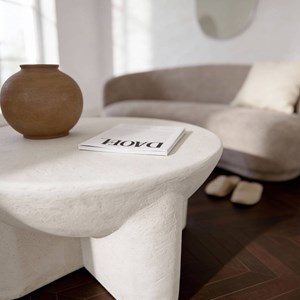 Table ronde bois effet béton