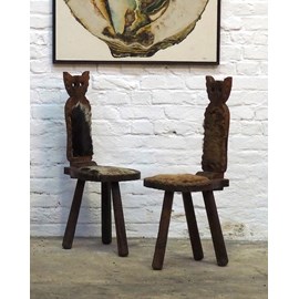 Paire de chaises brutalistes n°946