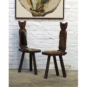 Paire de chaises brutalistes n°946