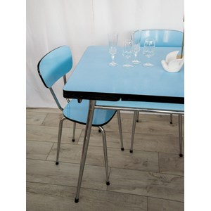 Ensemble de table et chaises en formica bleu n°9