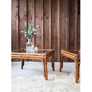Paire de tables basses en rotin n°432