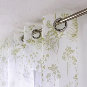 Voilage à œillets 140x240 herbier blanc