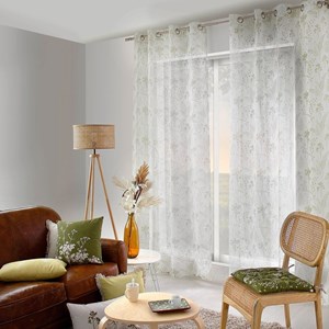 Voilage à œillets 140x240 herbier blanc