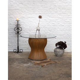 Table à manger en rotin et verre n°562