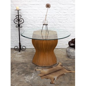 Table à manger en rotin et verre n°562