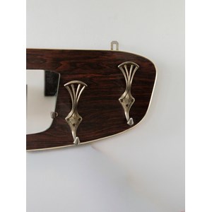 Porte-manteau mural en bois et laiton n°245