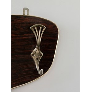 Porte-manteau mural en bois et laiton n°245