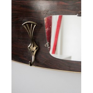 Porte-manteau mural en bois et laiton n°245