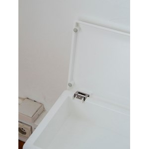 Table d'appoint chromée et blanche n°793