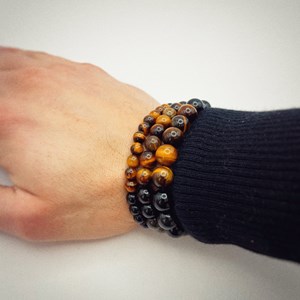 Bracelet oeil de tigre et obsidienne – ulysse