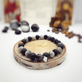 Bracelet pierre de lave et jaspe picasso – eros