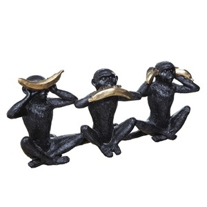 Objet résine singe sagesse