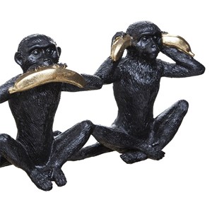 Objet résine singe sagesse