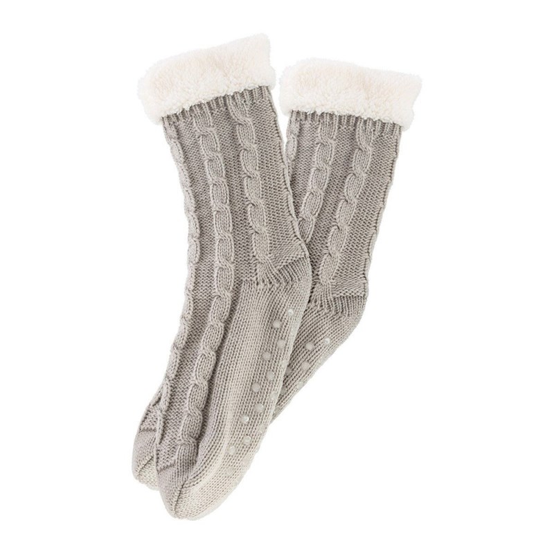 Chaussettes tricot taille unique gris