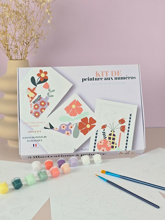 Peinture aux numéros – maison fleurie