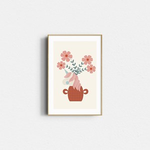 Affiche – vase licorne