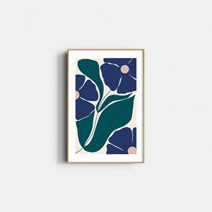 Affiche – fleurs bleues