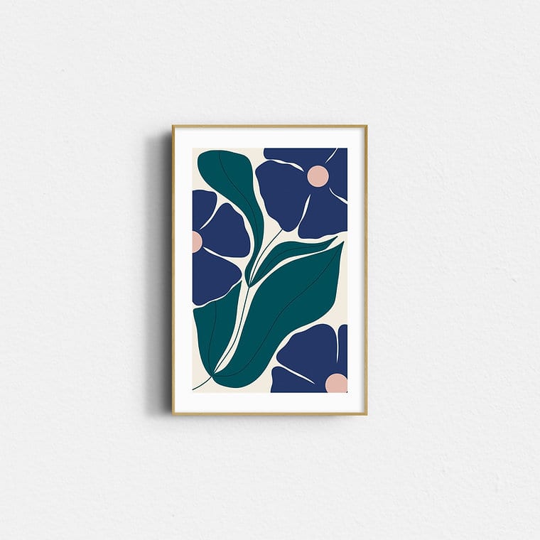 Affiche – fleurs bleues
