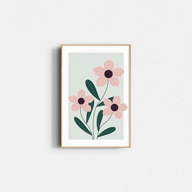 Affiche – bouquet rose