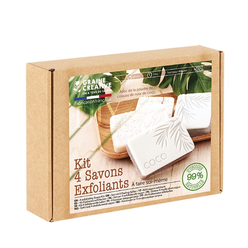 Kit diy savons exfoliant noix de coco