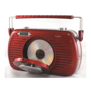 Radio fm retro portable rouge - lecteur