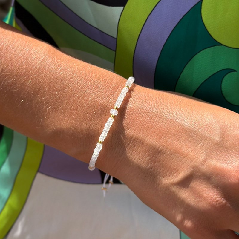 Bracelet en pierre de lune arc-en-ciel naturelle