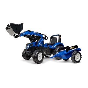 Tractopelle enfant new holland avec remorque 3 à 7 ans - falk