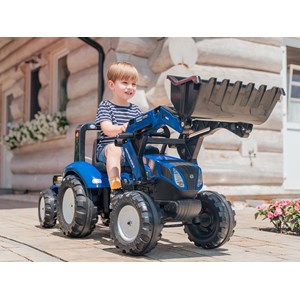 Tractopelle enfant new holland avec remorque 3 à 7 ans - falk