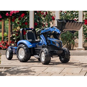 Tractopelle enfant new holland avec remorque 3 à 7 ans - falk