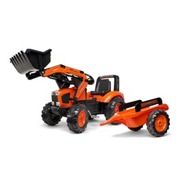 Tractopelle enfant kubota m135gx avec remorque 3 à 7 ans - falk