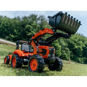 Tractopelle enfant kubota m135gx avec remorque 3 à 7 ans - falk