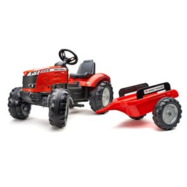 Tracteur enfant massey ferguson avec remorque 3 à 7 ans - falk