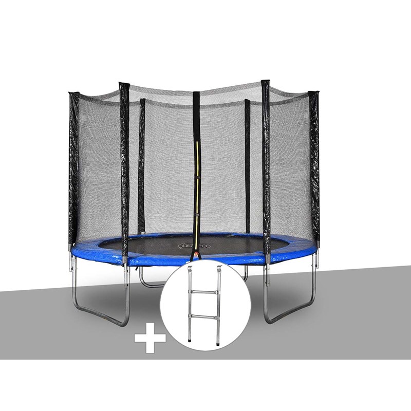 Kit trampoline jardideco atlas ø 2,44 m bleu + echelle