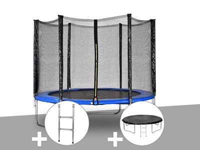Kit trampoline jardideco atlas ø 2,44 m bleu + echelle + bâche de protection