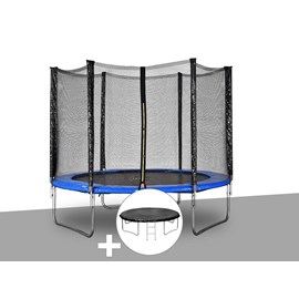 Kit trampoline jardideco atlas ø 2,44 m bleu + bâche de protection