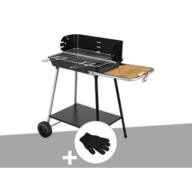 Barbecue charbon florence + gant de protection - somagic