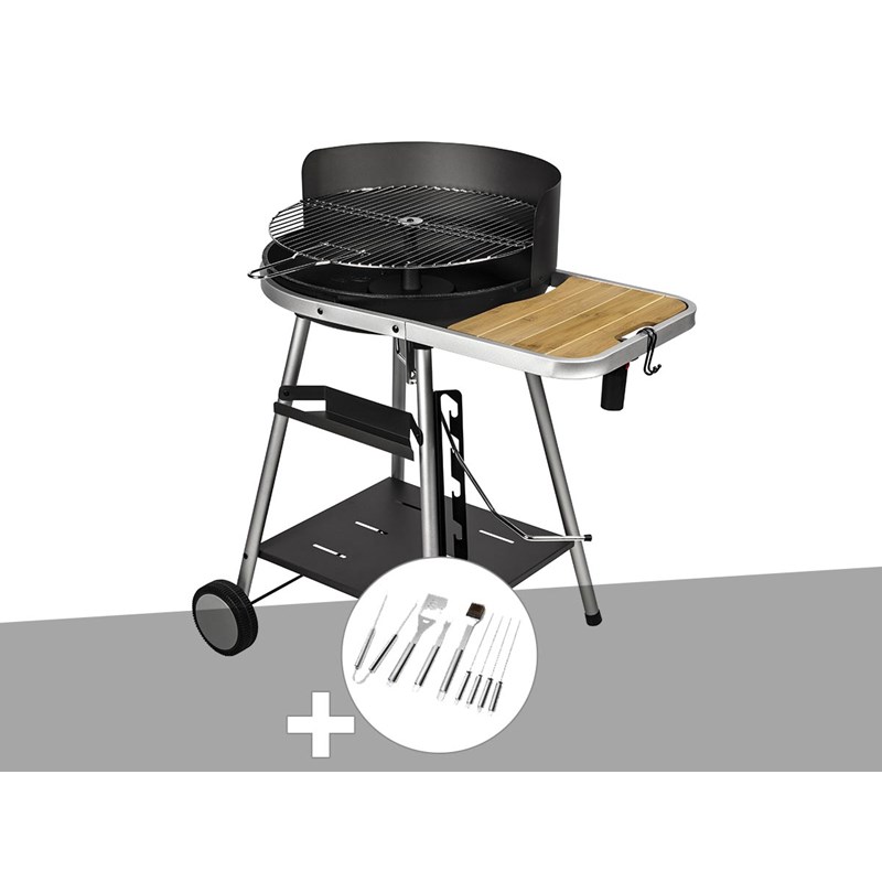 Somagic - Barbecue charbon port grimaud + malette 8 accessoires inox - somagic