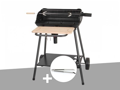Barbecue charbon bergamo + pince en inox - somagic