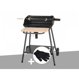 Barbecue charbon bergamo + gant de protection - somagic