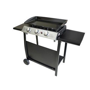 Plancha gaz prato 3 brûleurs + chariot - jardideco