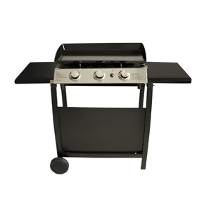 Plancha gaz prato 3 brûleurs + chariot - jardideco