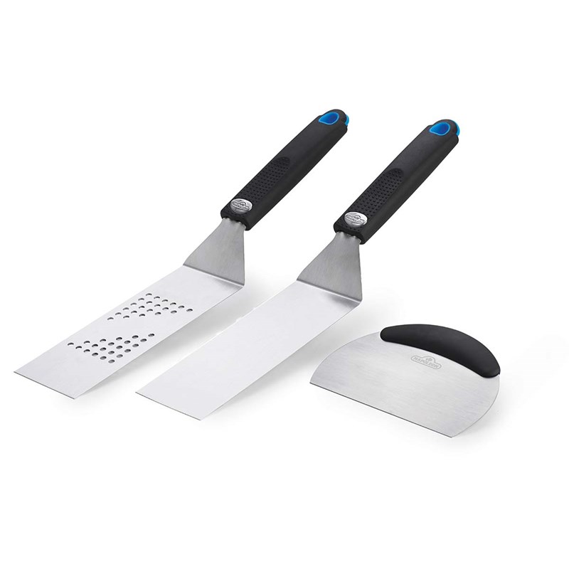 Set 3 ustensiles à plancha: 2 spatules flexibles & un coupe légumes- napoleon