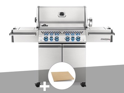 Barbecue à gaz prestige pro 500 + pierre à pizza large rectangle - napoleon