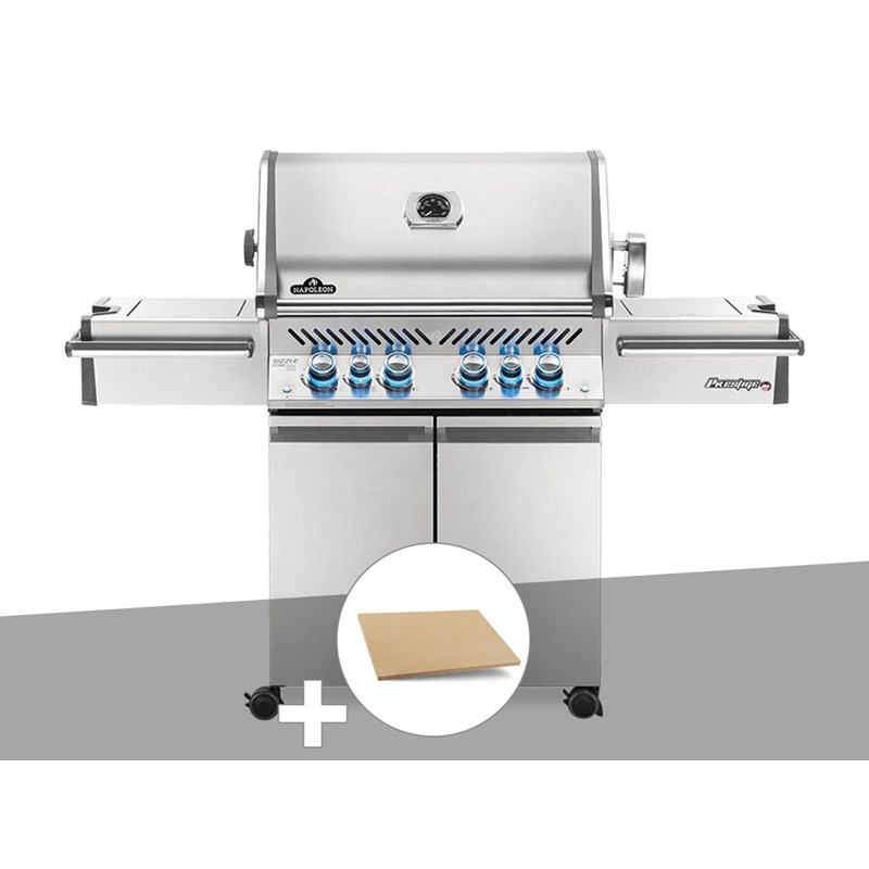 Barbecue à gaz prestige pro 500 + pierre à pizza large rectangle - napoleon