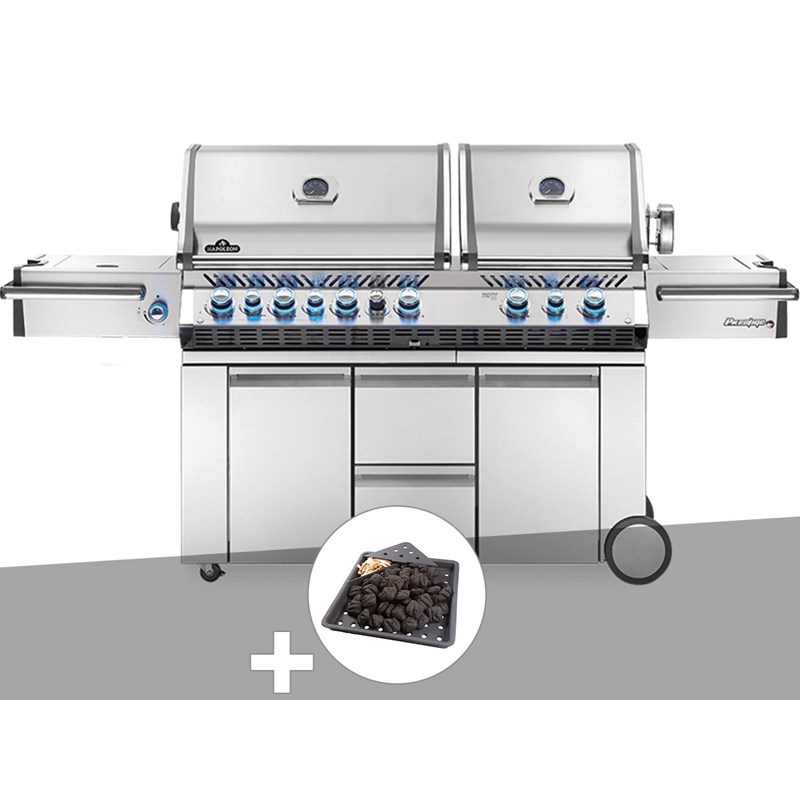 Napoleon - Barbecue à gaz prestige pro 825 + plateau charbon - napoleon