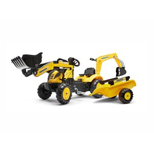 Tractopelle enfant komatsu wb93r avec remorque + excavatrice 2 à 5 ans - falk