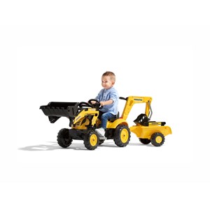 Tractopelle enfant komatsu wb93r avec remorque + excavatrice 2 à 5 ans - falk