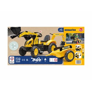 Tractopelle enfant komatsu avec remorque + excavatrice 3 à 7 ans - falk