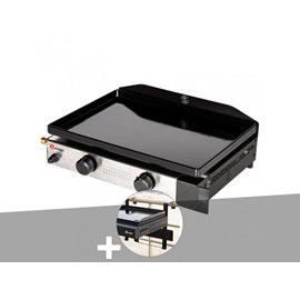 Plancha gaz à poser 2 brûleurs solia 200 - somagic + support balcon